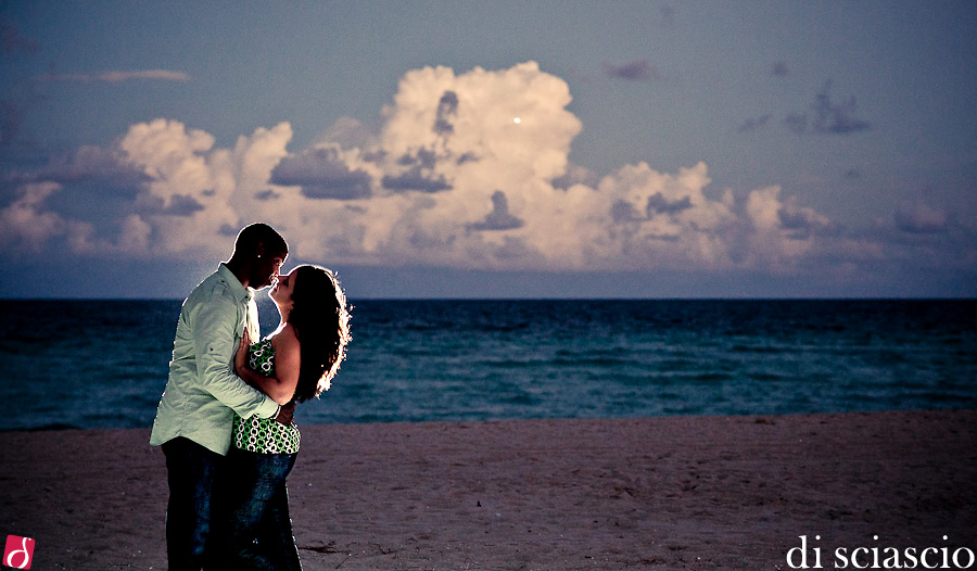 Couple photography of Amelia and Carlos in Hollywood, FL from Lisette and Alessandro Di Sciascio of Di Sciascio Photography, South Florida wedding photography from Fort Lauderdale wedding photographers.