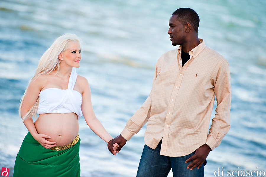 Pregnancy Photography of Deanna Kralick and Yomi Oyelola in Miami Beach, FL, from Lisette and Alessandro Di Sciascio of Di Sciascio Photography, South Florida wedding photography from Fort Lauderdale wedding photographers.