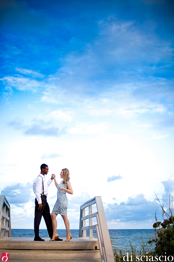 Engagement photography of Stephanie and Drack in Hollywood, FL from Lisette and Alessandro Di Sciascio of Di Sciascio Photography, South Florida wedding photography from Fort Lauderdale wedding photographers.